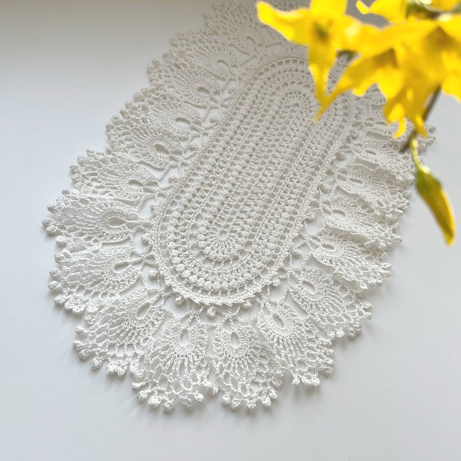 Petal Light Oval Crochet Doily Pattern
