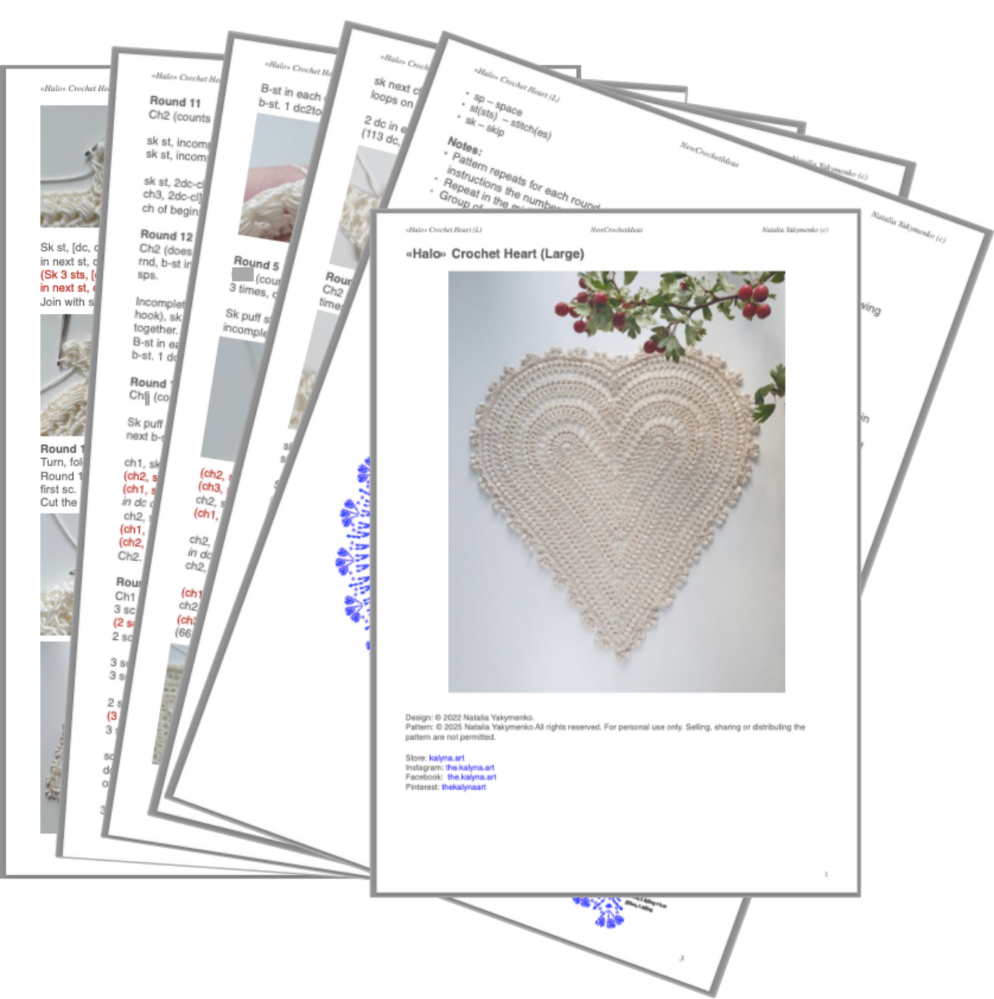 "Halo" Large Crochet Heart • Crochet DoilyPattern