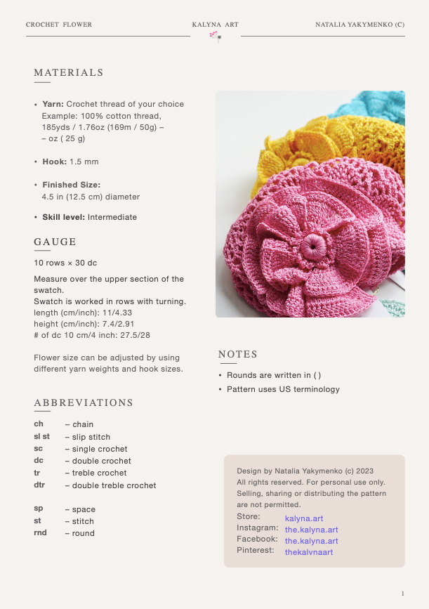 Beret «Estelle» - Crochet Pattern (PDF)