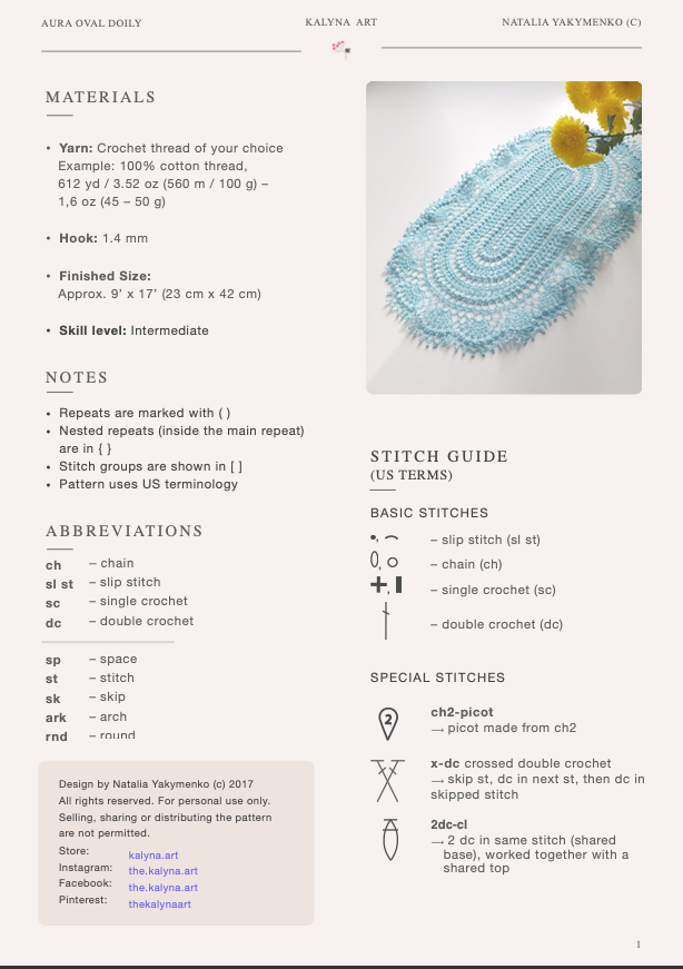 Aura Oval Crochet Doily Pattern • Bead Stitch Doily with Shell Border