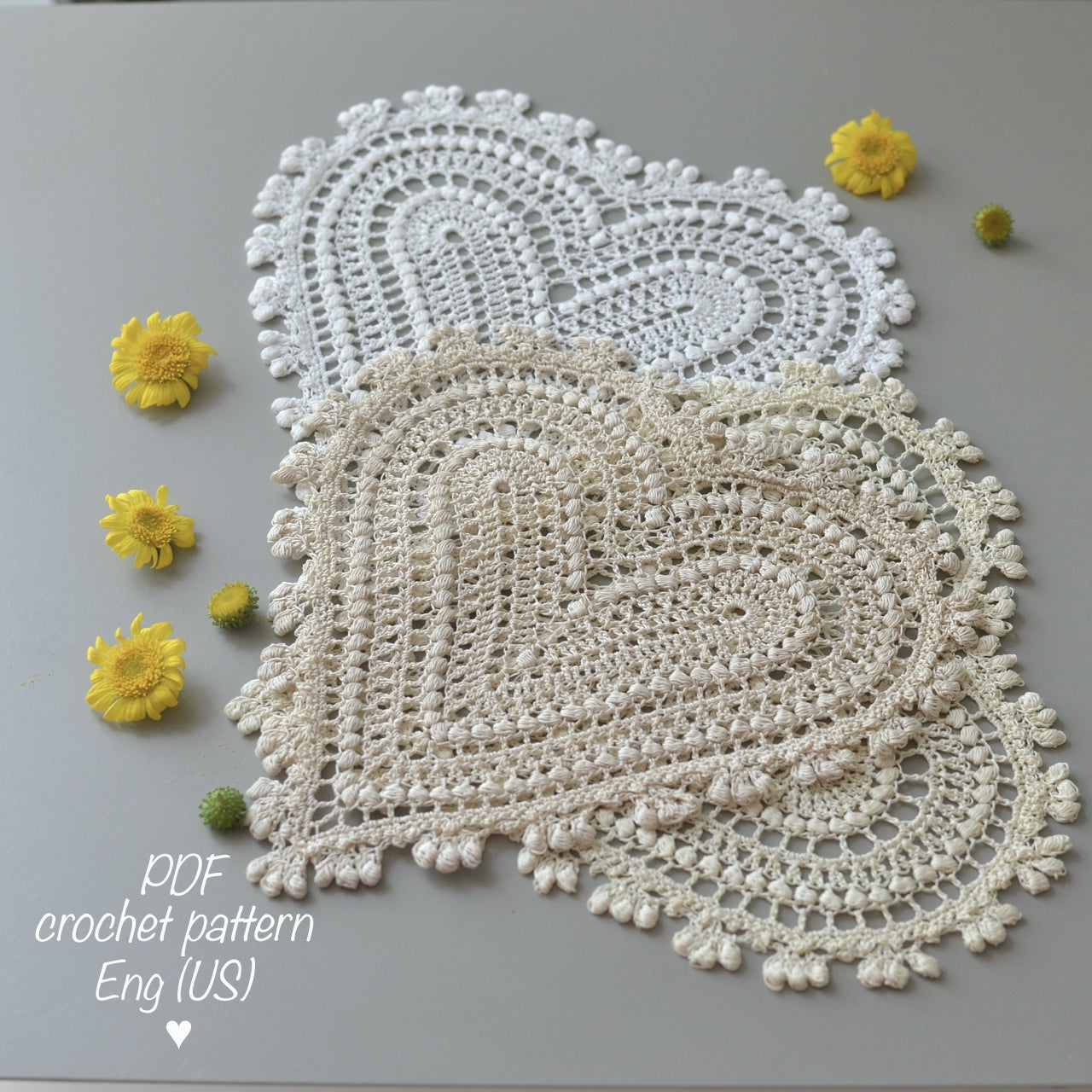 "Halo" Small Crochet Heart • Crochet Doily Pattern