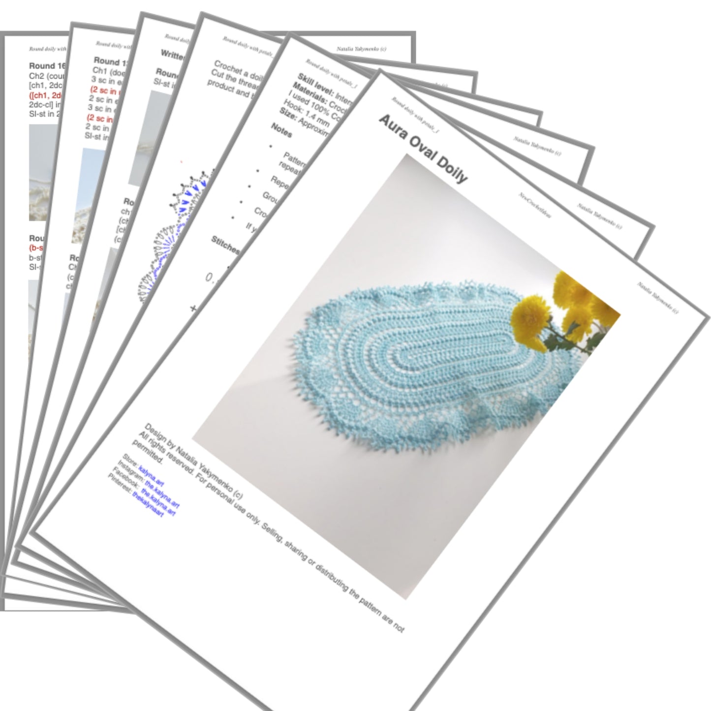 Aura Oval Crochet Doily Pattern • Bead Stitch Doily with Shell Border