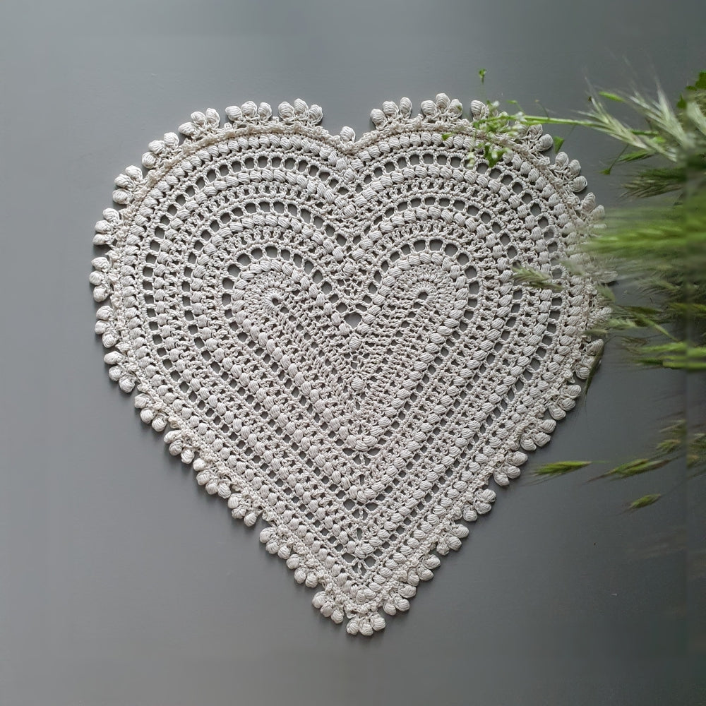 "Halo" Large Crochet Heart • Crochet DoilyPattern