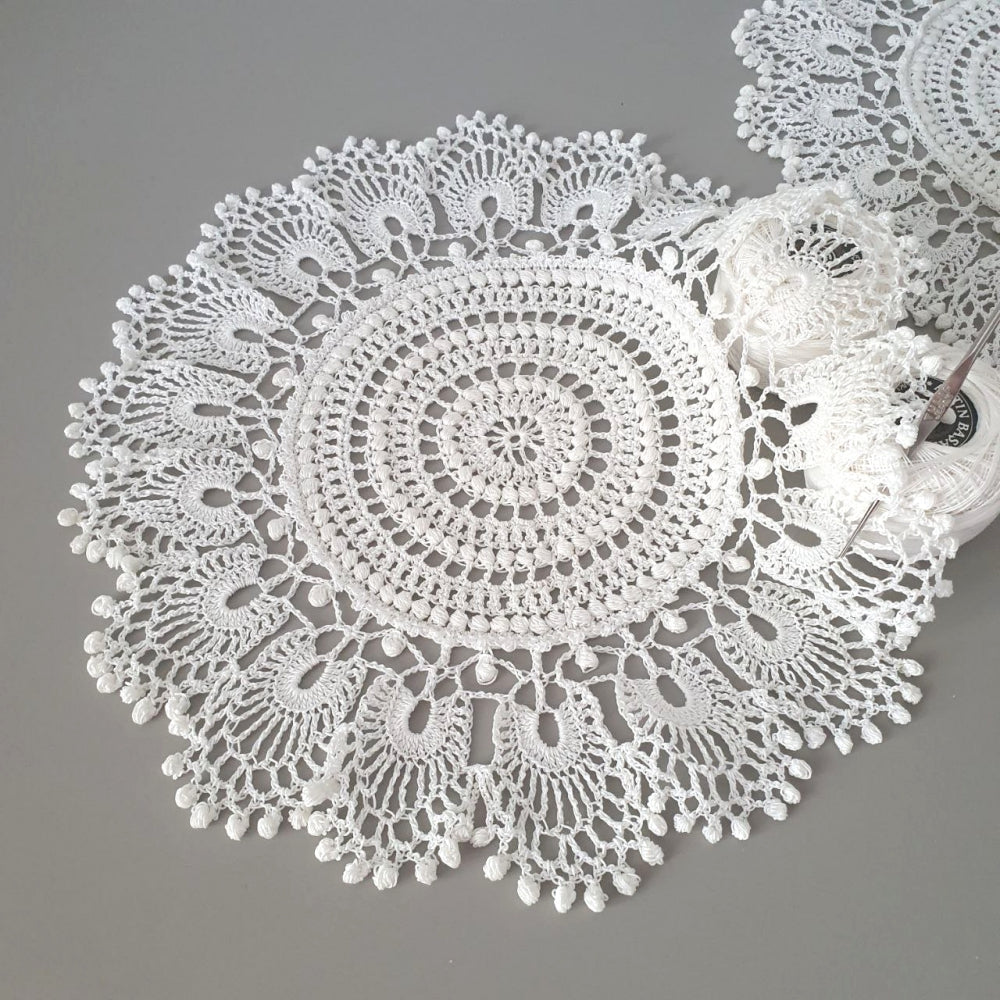 Petal Light Large Round Crochet Doily Pattern